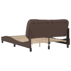 Cadre de lit sans matelas marron 140x190 cm similicuir 