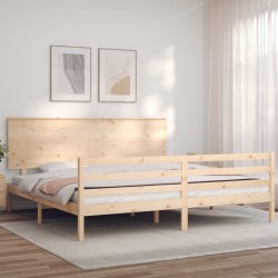 Cadre de lit sans matelas bois massif 