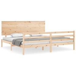 Cadre de lit sans matelas bois massif 
