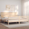 Cadre de lit sans matelas bois massif 