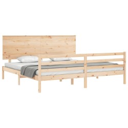 Cadre de lit sans matelas bois massif 