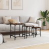 Tables basses gigognes 3 pcs chêne fumé bois d'ingénierie 