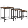 Tables basses gigognes 3 pcs chêne fumé bois d'ingénierie 