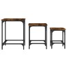Tables basses gigognes 3 pcs chêne fumé bois d'ingénierie 