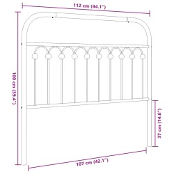 Tête de lit métal noir 107 cm 