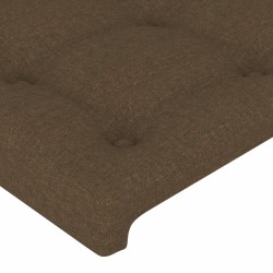Tête de lit à LED Marron foncé 203x16x118/128 cm Tissu 