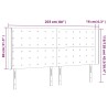 Tête de lit à LED Marron foncé 203x16x118/128 cm Tissu 