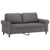Canapé 2 places avec oreillers décoratifs gris 140cm similicuir 
