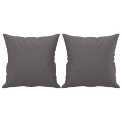 Canapé 2 places avec oreillers décoratifs gris 140cm similicuir 