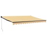 Auvent rétractable jaune et blanc 4x3 m tissu et aluminium 