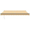 Auvent rétractable jaune et blanc 4x3 m tissu et aluminium 