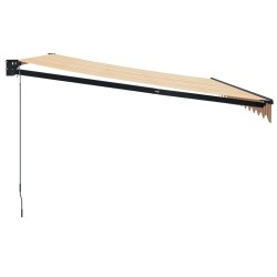Auvent rétractable jaune et blanc 4x3 m tissu et aluminium 