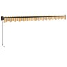 Auvent rétractable jaune et blanc 4x3 m tissu et aluminium 