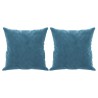 Canapé 2 places avec oreillers décoratifs bleu 140 cm velours 