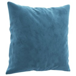 Canapé 2 places avec oreillers décoratifs bleu 140 cm velours 