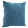 Canapé 2 places avec oreillers décoratifs bleu 140 cm velours 