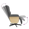 Fauteuil inclinable de massage et repose-pieds gris foncé tissu 