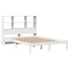 Lit bibliothèque sans matelas blanc 140x200 cm bois pin massif 