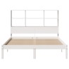 Lit bibliothèque sans matelas blanc 140x200 cm bois pin massif 