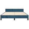 Cadre de lit sans matelas bleu foncé 140x200 cm velours 