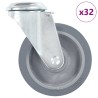 32 pcs Roulettes pivotantes à trou de boulon 100 mm 