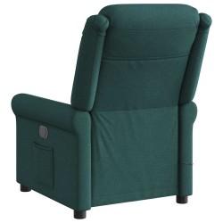 Fauteuil de massage inclinable Vert foncé Tissu 