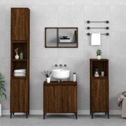 Ensemble de meubles de salle de bain 3 pcs Chêne marron 