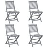 Chaises pliables d'extérieur lot de 4 et coussins Bois d'acacia 