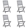 Chaises pliables d'extérieur lot de 4 et coussins Bois d'acacia 