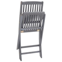 Chaises pliables d'extérieur lot de 4 et coussins Bois d'acacia 