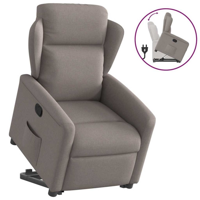 Fauteuil inclinable taupe tissu 