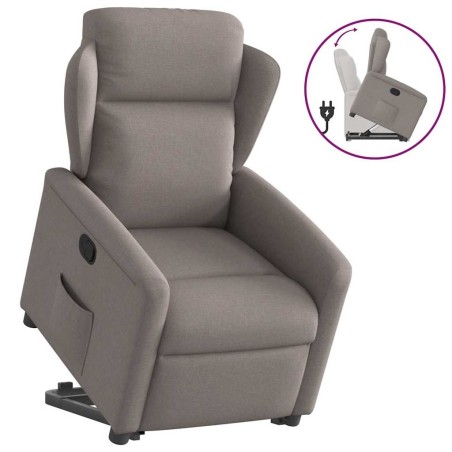 Fauteuil inclinable taupe tissu 