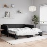 Lit de jour avec gigogne sans matelas noir 100x200 cm 