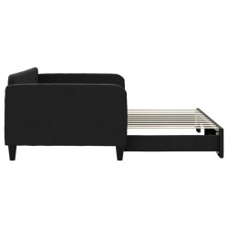 Lit de jour avec gigogne sans matelas noir 100x200 cm 