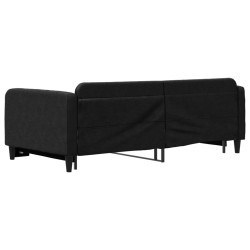 Lit de jour avec gigogne sans matelas noir 100x200 cm 
