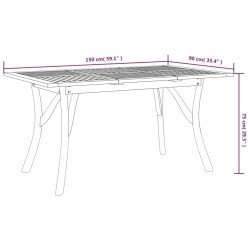 Table de jardin 150x90x75 cm Bois d'acacia solide 