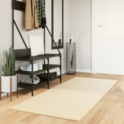 Tapis HUARTE à poils courts doux et lavable crème 80x200 cm 