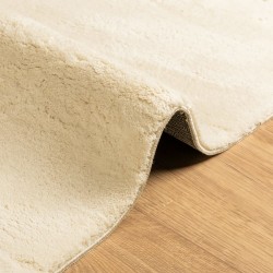 Tapis HUARTE à poils courts doux et lavable crème 80x200 cm 