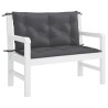 Coussin de banc de jardin anthracite tissu oxford 