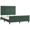 Cadre de lit sans matelas vert foncé 140x200 cm velours 