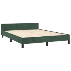 Cadre de lit sans matelas vert foncé 140x200 cm velours 