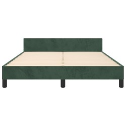 Cadre de lit sans matelas vert foncé 140x200 cm velours 