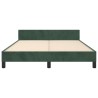 Cadre de lit sans matelas vert foncé 140x200 cm velours 