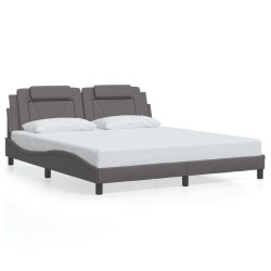 Cadre de lit sans matelas gris 180x200 cm similicuir 