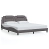 Cadre de lit sans matelas gris 180x200 cm similicuir 