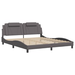 Cadre de lit sans matelas gris 180x200 cm similicuir 