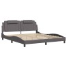 Cadre de lit sans matelas gris 180x200 cm similicuir 