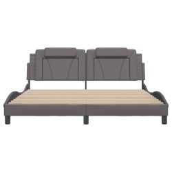 Cadre de lit sans matelas gris 180x200 cm similicuir 