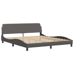 Cadre de lit sans matelas gris 180x200 cm similicuir 