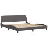 Cadre de lit sans matelas gris 180x200 cm similicuir 